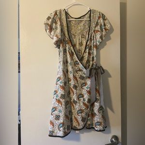One clothing paisley wrap dress
